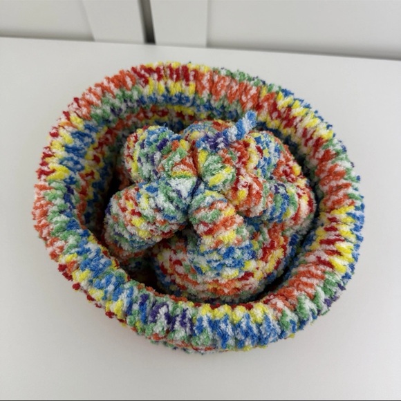 OOAK Handmade Women's OSFM Hand Knit Rainbow Beanie Winter Hat Cap Ribbed Cuffed - Picture 3 of 16